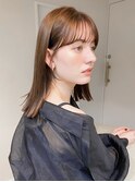 くびれヘアアプリコットオレンジ夏ヘアハイライトカラー