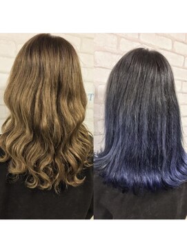 ラックスビーギャラリー なんば駅前店(LUXBE GALLERY) ＊津村＊style by LUXBE＊エアリーラインカット　before&after