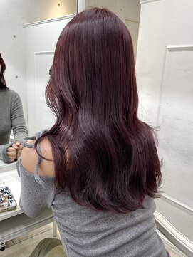 シーン(seen) 【ワインレッド】小顔くびレイヤーカットブリーチなし暖色