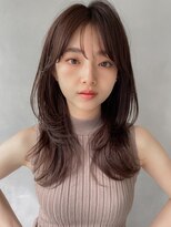前髪ミニウルフこなれヘア美髪似合わせカット艶感#343f0622