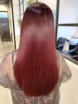 フリック 京都河原町店(FLICK) ★チェリーレッド/ブリーチなしカラー/白髪染め/ワインレッド