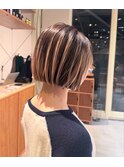 【デザインカラー×ボブ】#ダブルカラー#ケアブリー#韓国