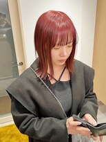 ロマリア 渋谷 渋谷宮益坂(Lomalia)&nbsp;イメチェン/コーラルピンク/ダブルカラー/ボブ/前髪/渋谷駅