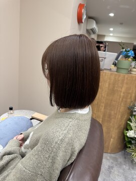 ソルバイシーループユナイテッド(soru by C-LOOP UNITED) 肩上2cm切りっぱなしボブ/明るめアッシュベージュ