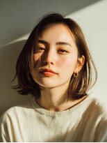 ココ(qoqo) 切りっぱなしボブ 大人ボブ 耳掛け パツっと オリーブ カーキ