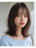 栄 髪質改善 美髪 艶髪 大人外ハネセミディ