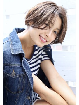 ヘアアンドメイク シークネクスト(HAIR&MAKE SeeK NEXT) 【SeeK NEXT】うざバング×ミニボブ×ミルクティーブラウン