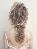 ローポニーテール風編みおろしヘアアレンジ★結婚式 パーティー