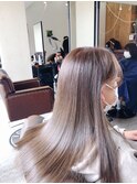 大人かわいい美髪/こなれミディ/ペールベージュ