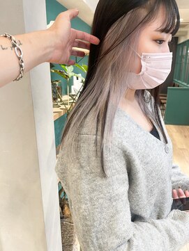 エミス バイ メルト 吉祥寺(emis by melt) 【堀惠洋平】インナーカラー イヤリングカラーホワイトベージュ