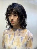 【 ミディアムウルフ × ウェーブパーマ 】浅野美紀