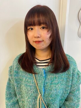 パーク 福岡天神西通り店(parc) レイヤーカット  ディープレッドブラウン