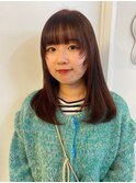 レイヤーカット  ディープレッドブラウン