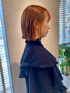 パカ(paka) オレンジブラウン×外ハネbob