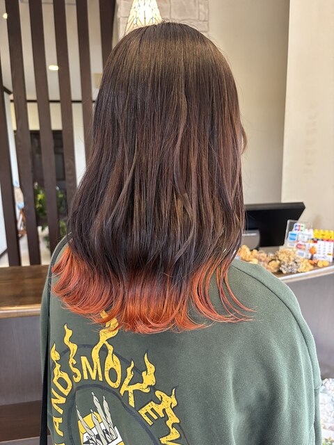 オレンジ裾カラー♪