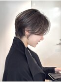 前下がりショート・ボブ/絶壁解消/前髪あり/30代/40代/50代