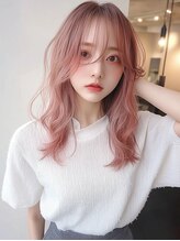 ジゼル 小倉(GiseL) ピンクベージュ　レイヤーカット　ミディアムロング　10代20代