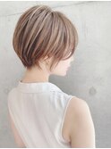 say.ミルクティーベージュイメチェン外ハネボブ美髪ワイドバング