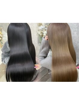 高濃度髪質改善で広がり対策！【ハホニコTr +コスメ縮毛矯正￥9980】ブリーチ毛でも対応可◎