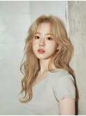 韓国/髪質改善/レイヤーカット/セミロング/ハイトーン/ブリーチ
