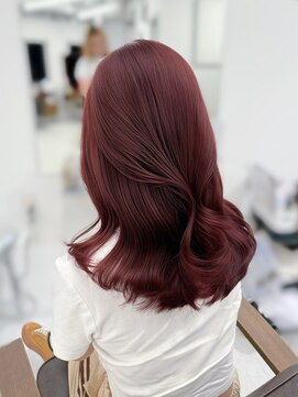 ハピネス 梅田茶屋町店(HAPPINESS) チェリーレッド/ブリーチなし/髪質改善/レイヤーカット/韓国ヘア