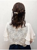 結婚式ミディアムハーフアップ