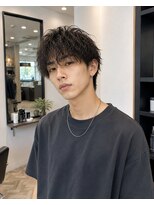 MEN's Baguz MEN'Sカット/ MEN'Sパーマ/ MEN'Sカラー 無造作ウェーブ束感メンズマッシュ韓国風ニュアンスパーマ