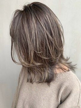 アルバム 銀座(ALBUM GINZA) ハイライトミディ_ことりベージュウォーターフォール_ba257453