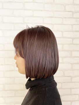 ビス ヘア アンド ビューティー 西新井店(Vis Hair＆Beauty) 10代20代切りっぱなしボブ×ベリーピンク♪