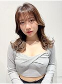 韓国前髪顔周りロング×デザインカラー[心斎橋/髪質改善]