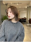 20代 30代 40代 大人可愛い艶感アッシュグレージュ裾カラー