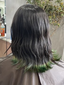 ジエクト カナウ(The Ect canow) 裾カラー　グリーン デザインカラー　グラデーションカラー