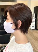 大人マッシュショート丸みショート黒髪ショートベリーショート