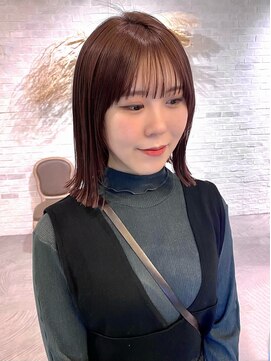エイム(A-im) ぷつっと切りっぱなしボブ×透明感ブラウン　ブリーチなし