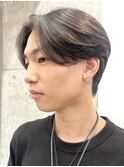 渋谷メンズハイトーンカラーミルクティーベージュセンターパート