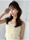 シースルーバング美髪大人可愛いナチュラルカール