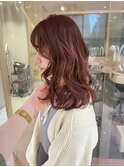 ブリーチなしピンクベージュ