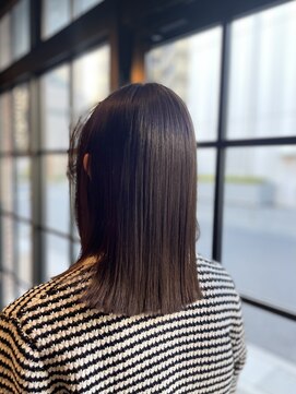 オーガニック アトリエ 大宮(organic+atelier) ミディアムボブ切りっぱなしミディアム大人ミディアム艶髪ミディ