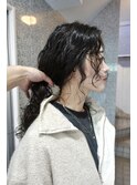 セミロングパーマ