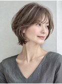白髪ぼかし脱白髪染め大人ショート40代50代60代