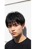 越谷メンズ/波巻きスパイラル/ナチュラルツーブロック/フェザー