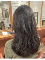 ヘアメイク フレンシア(hair make flencia) 暗髪アッシュブラウン×うる艶ロングレイヤー【235スタイル】