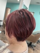 ヘアーディア みどり店(Hair...DiA)&nbsp;大人ショートボブ×カシスレッド