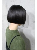 ＊シンプルボブ+暗髪オリーブカラー