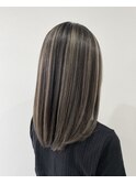 コントラストハイライトミディ_ショコラベージュ_ボブルフ