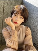 大人ヘルシー女子可愛いマッシュショート×チョコレートブラウン