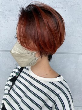 グラム 岡崎南店(gram) ハンサムショート＿バレイヤージュ＿ボルドーピンク＿７３