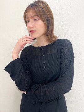 マリアバイアフロート(Maria by AFLOAT) 【山田】切りっぱなしボブハイライトミルクティーベージュ