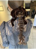 編み下ろしアレンジ/結婚式ヘア/お呼ばれヘア