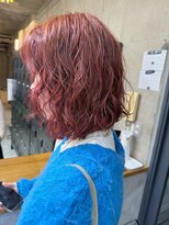 ナループロアオハナ(Nalu pu loa ohana)&nbsp;ボブパーマ/パーマ/コーラルピンク/ピンクオレンジ/ダブルカラー